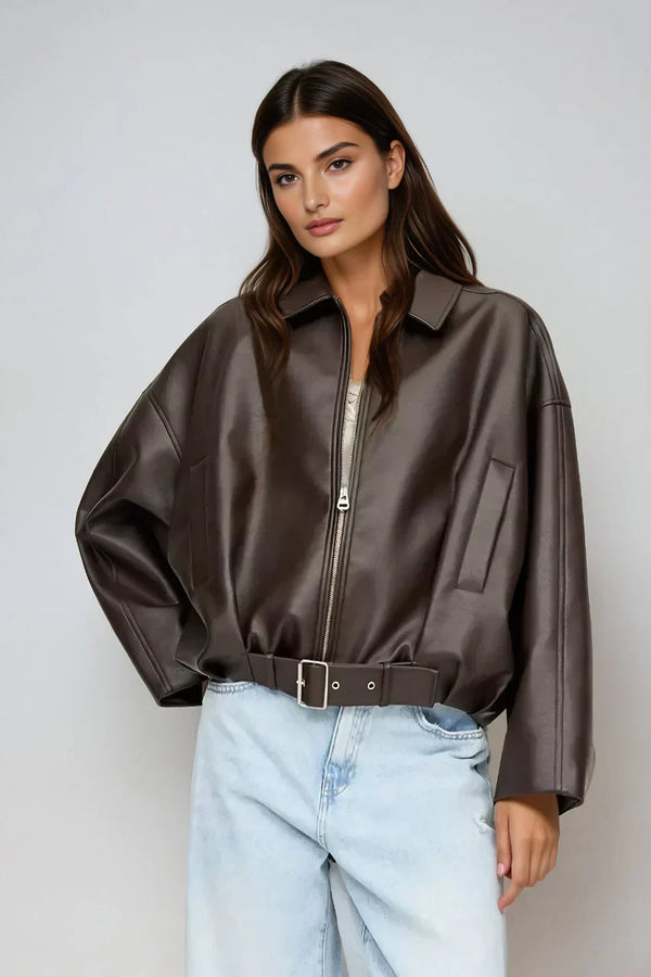 Montana Oversized Leather Jacket