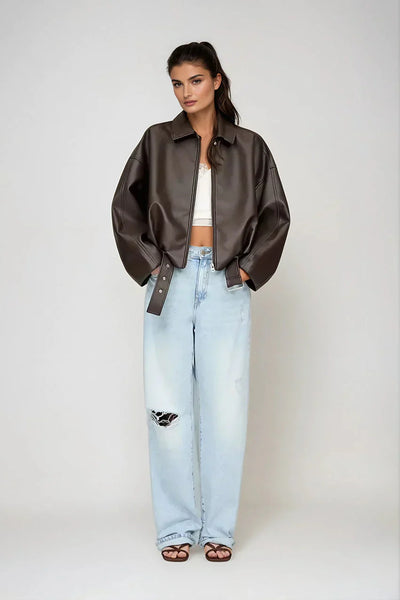 Montana Oversized Leather Jacket