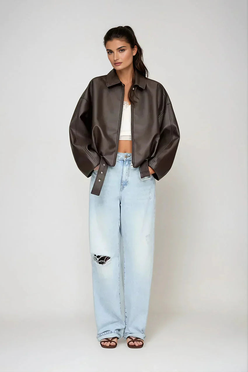 Montana Oversized Leather Jacket